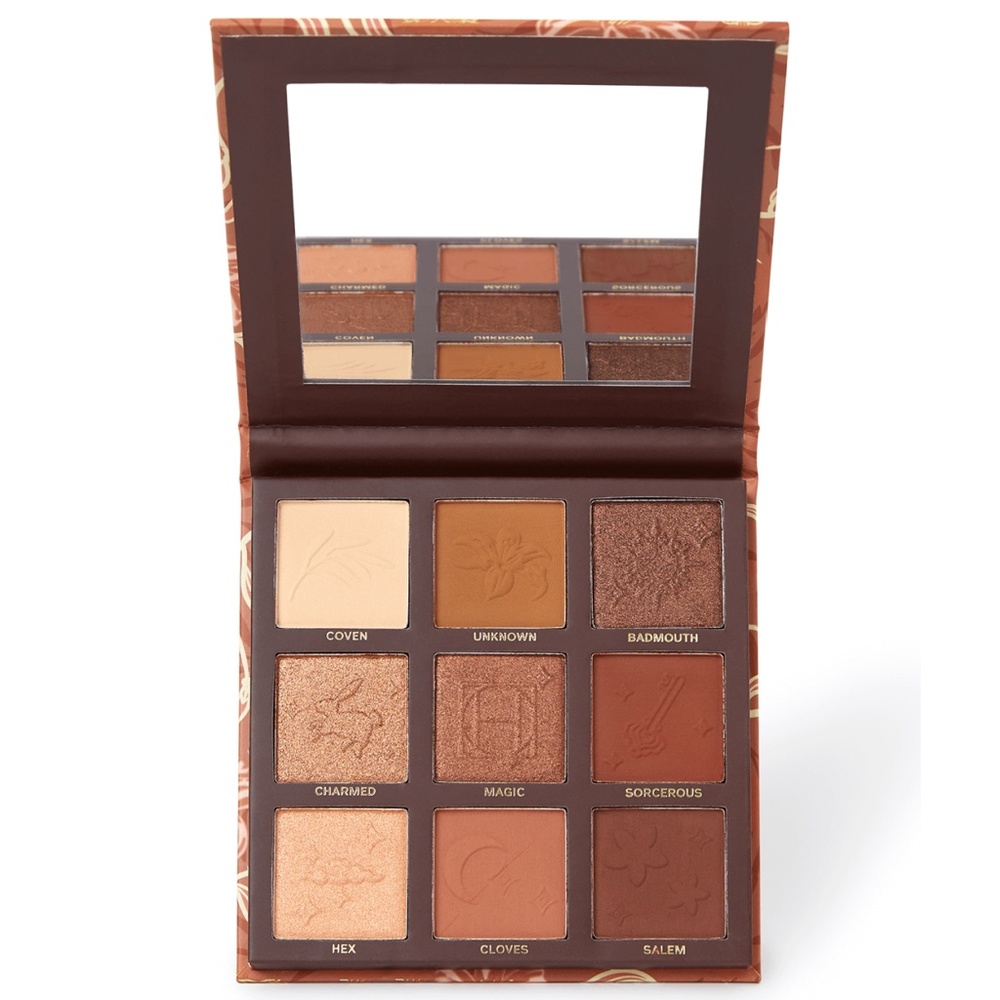 SOLD HIPDOT Witchy Warms Eyeshadow Palette Matte Shimmer Browns Neutrals Mirror - Picture 1 of 4